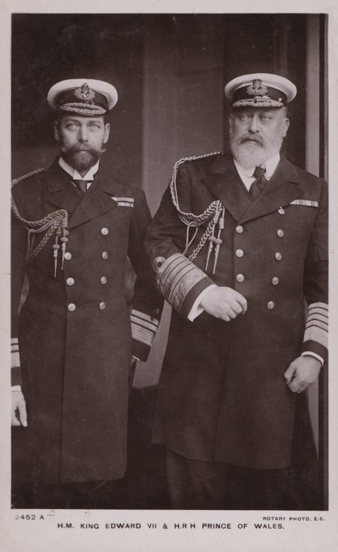 Król Edward VII, król Jerzy V (zdjęcie czarno-białe) autorstwa English Photographer