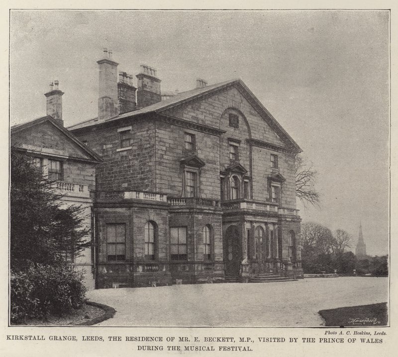 Kirkstall Grange, Leeds, rezydencja pana E. Becketta, posła, odwiedzona przez księcia Walii podczas Festiwalu Muzycznego autorstwa English Photographer