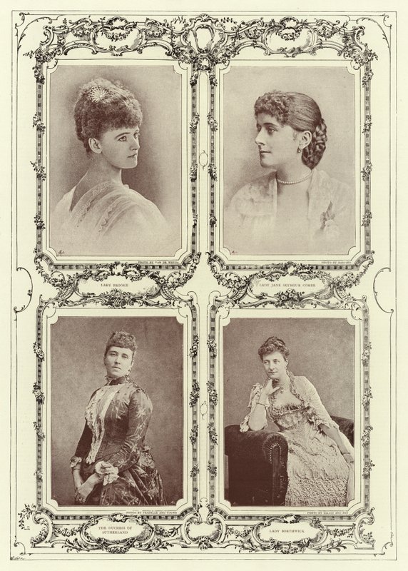 Lady Brooke, Lady Jane Seymour Combe, Księżna Sutherland; Lady Borthwick autorstwa English Photographer