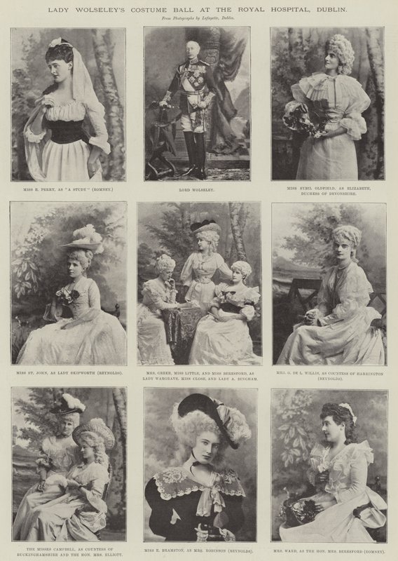 Bal kostiumowy Lady Wolseleys w Royal Hospital w Dublinie autorstwa English Photographer