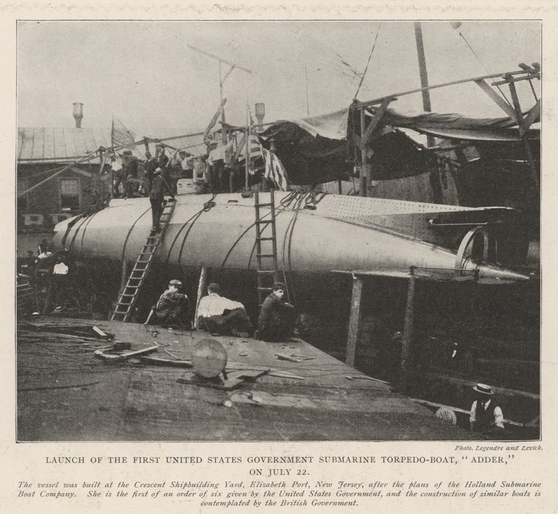 Wystrzelenie pierwszej rządowej łodzi podwodnej torpedy, Adder, 22 lipca autorstwa English Photographer