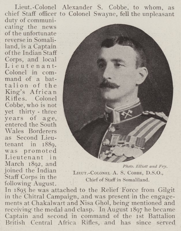 Podpułkownik AS Cobbe, DSO, szef sztabu w Somalilandzie autorstwa English Photographer