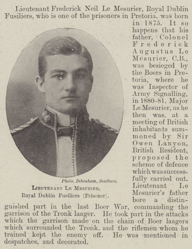 Porucznik Le Mesurier, Królewscy Fizylierzy Dublińscy (więzień) autorstwa English Photographer