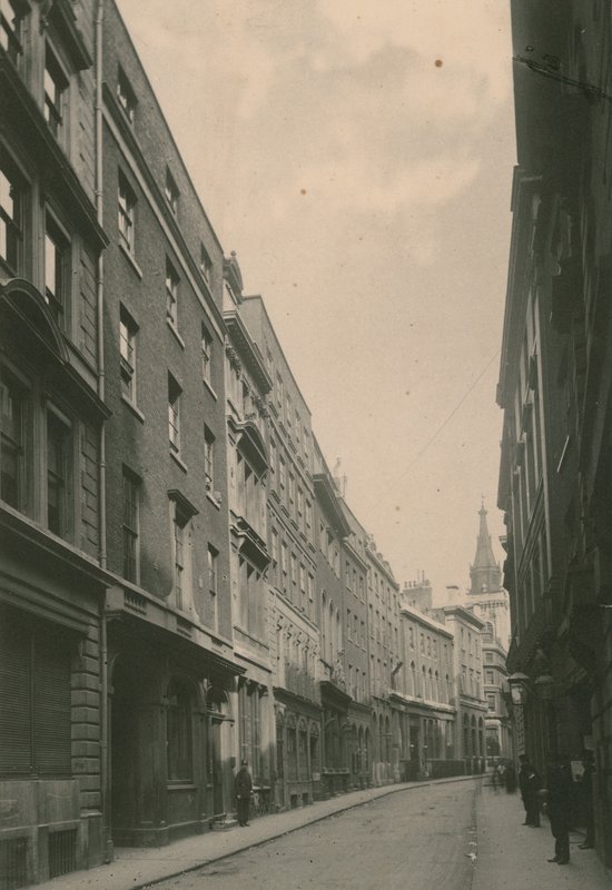 Lombard Street, Londyn; fotografia; z czerwca 1885 r. autorstwa English Photographer
