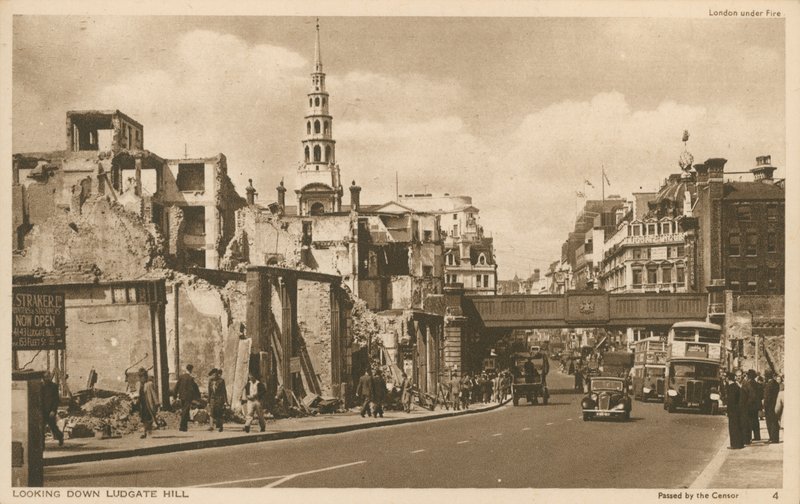 Patrząc w dół Ludgate Hill, Londyn autorstwa English Photographer