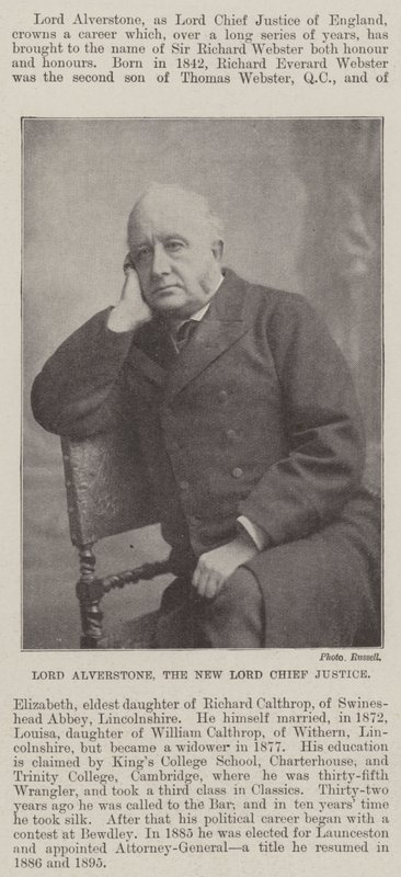 Lord Alverstone, nowy Lord Naczelny Sędzia autorstwa English Photographer