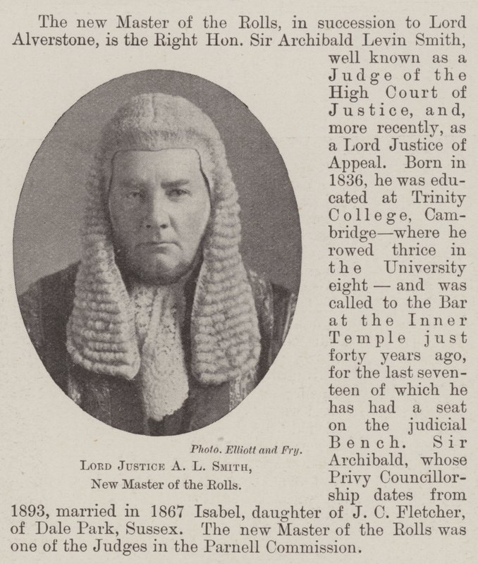 Lord Justice AL Smith, nowy mistrz Rolls autorstwa English Photographer