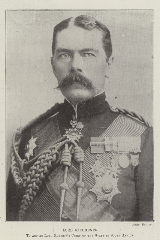 Lord Kitchener, który będzie pełnił funkcję szefa sztabu lorda Robertsa w RPA autorstwa English Photographer