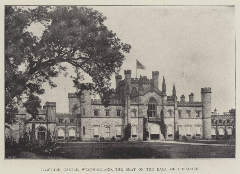 Zamek Lowther, Westmorland, siedziba hrabiego Lonsdale autorstwa English Photographer