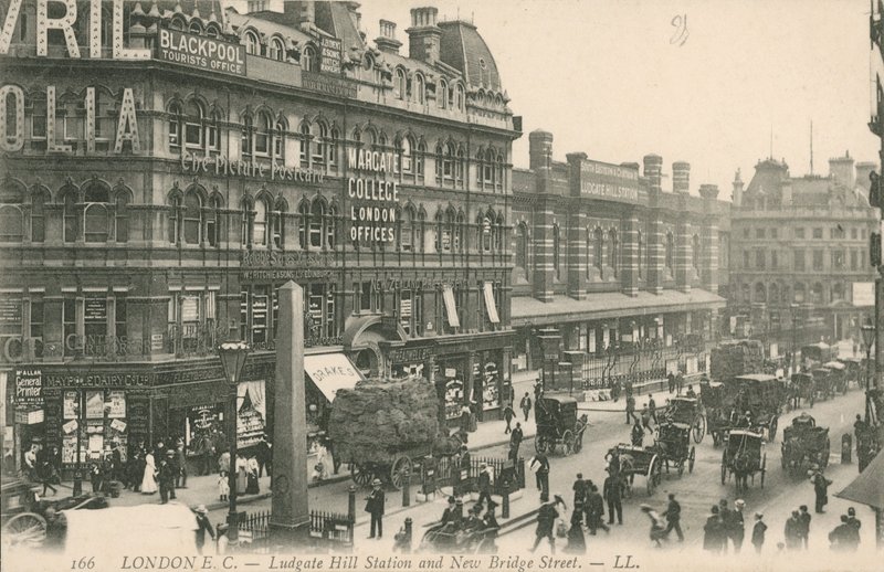 Stacja Ludgate Hill i New Bridge Street, Londyn autorstwa English Photographer