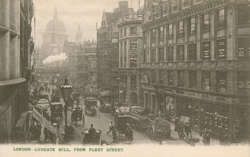 Ludgate Hill od Fleet Street, Londyn autorstwa English Photographer