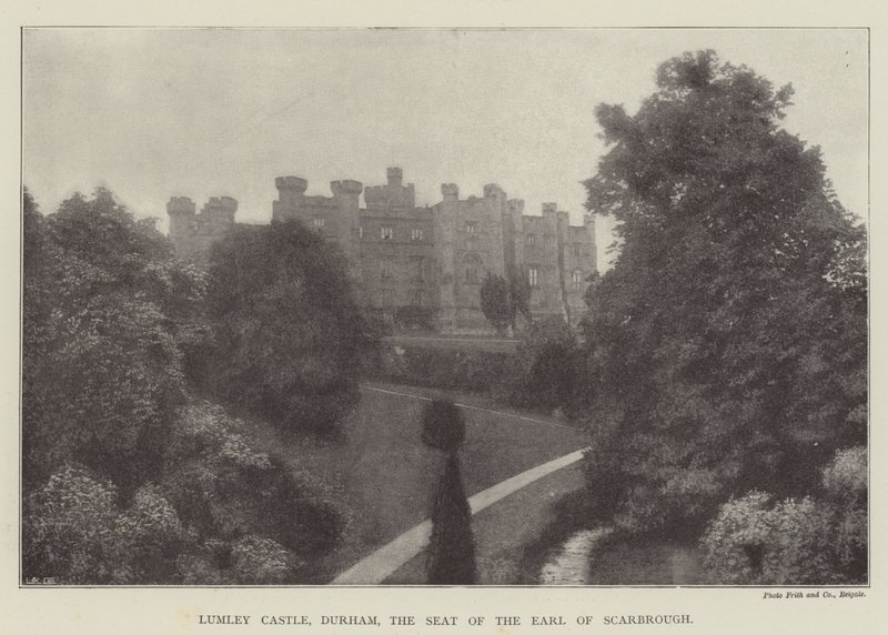 Zamek Lumley, Durham, siedziba hrabiego Scarbrough autorstwa English Photographer
