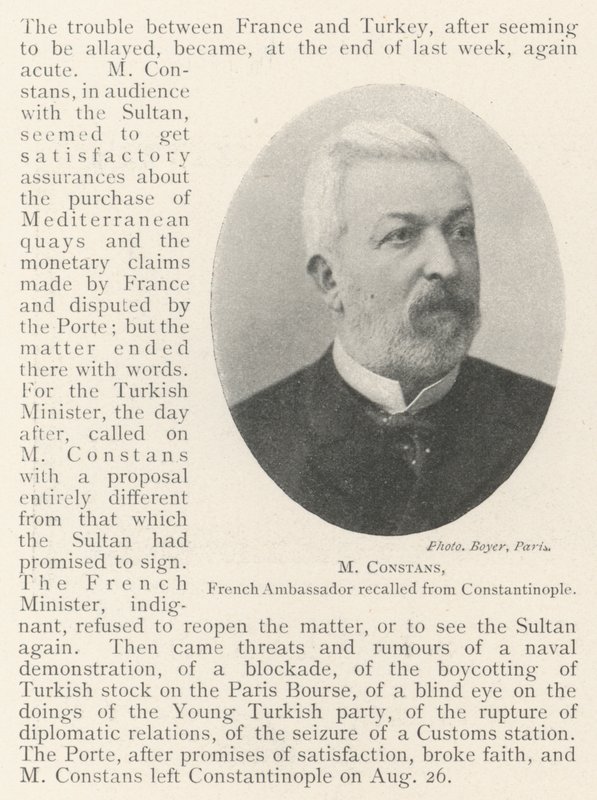 M Constans, ambasador Francji odwołany z Konstantynopola autorstwa English Photographer
