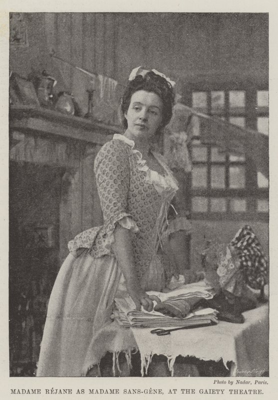 Madame Rejane jako Madame Sans-Gene w Gaiety Theatre autorstwa English Photographer