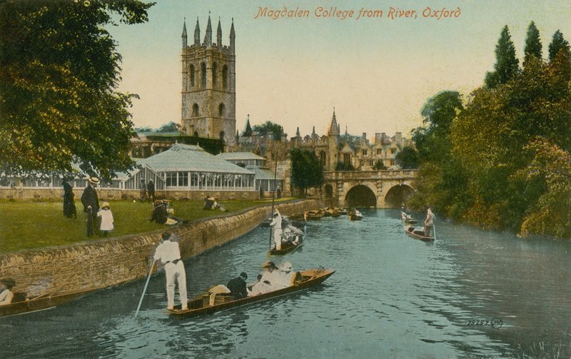 Magdalen College w Oksfordzie, od strony rzeki autorstwa English Photographer