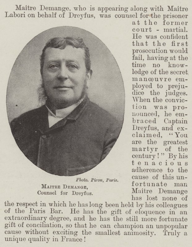 Maitre Demange, radca prawny Dreyfusa autorstwa English Photographer