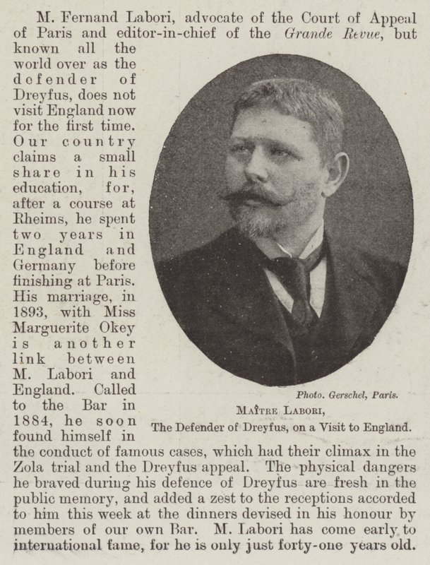 Maitre Labori, Obrońca Dreyfusa, z wizytą w Anglii autorstwa English Photographer