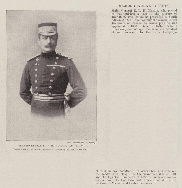 Generał dywizji ETH Hutton, CB, ADC, wyróżniony w filmie Lord Robertss Advance to the Transvaal autorstwa English Photographer