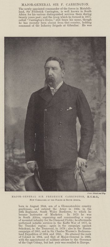 Generał dywizji Sir Frederick Carrington, KCMG, nowy dowódca sił zbrojnych w RPA autorstwa English Photographer