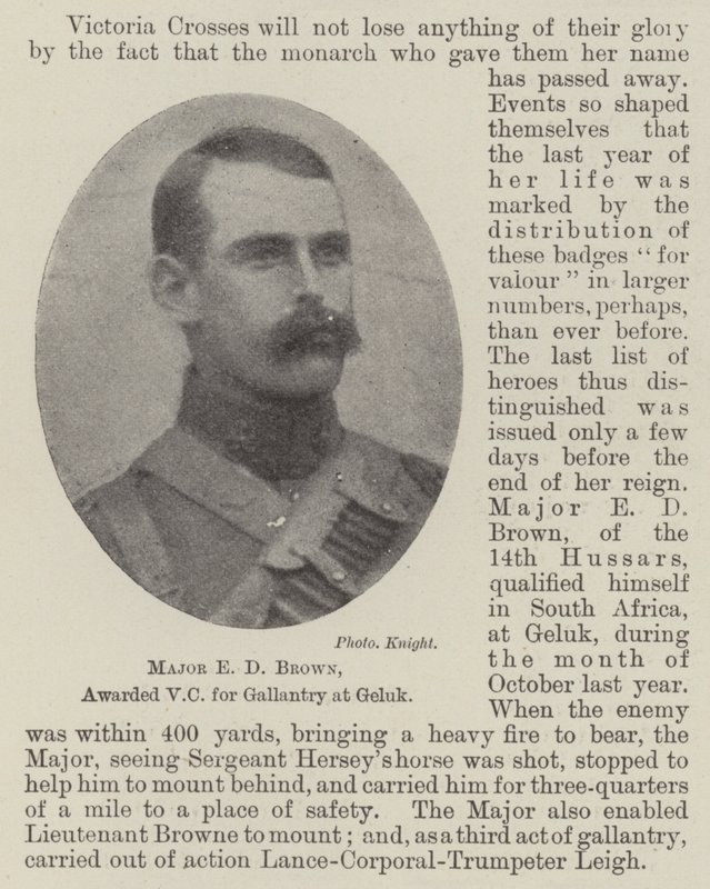 Major E D Brown, odznaczony VC za galanteria w Geluk autorstwa English Photographer
