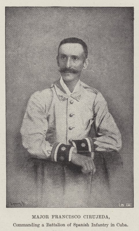 Major Francisco Cirujeda, dowodzący batalionem piechoty hiszpańskiej na Kubie autorstwa English Photographer