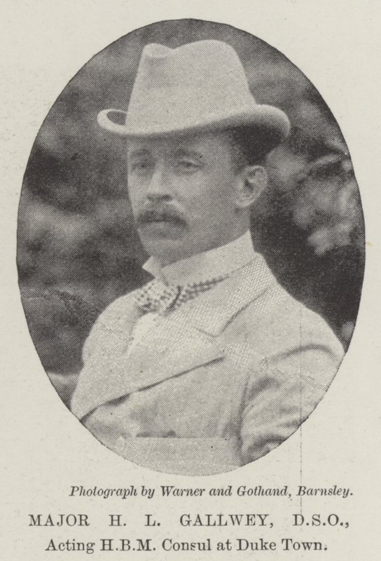 Major H L Gallwey, DSO, p.o. konsula HBM w Duke Town autorstwa English Photographer