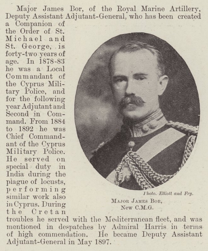 Major James Bor, nowy CMG autorstwa English Photographer