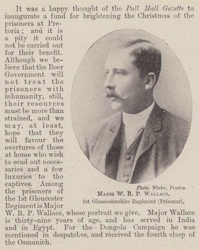 Major WRP Wallace, 1. Pułk Gloucestershire (więzień) autorstwa English Photographer