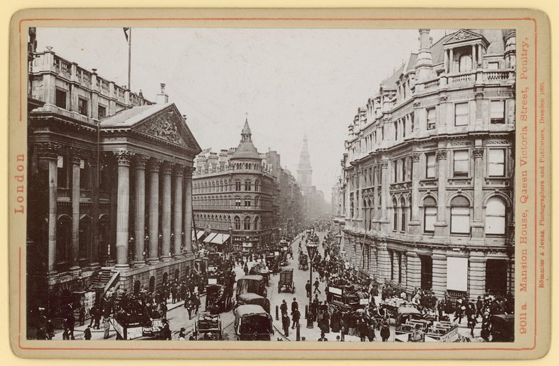 Mansion House, Queen Victoria Street, Drób, Londyn autorstwa English Photographer