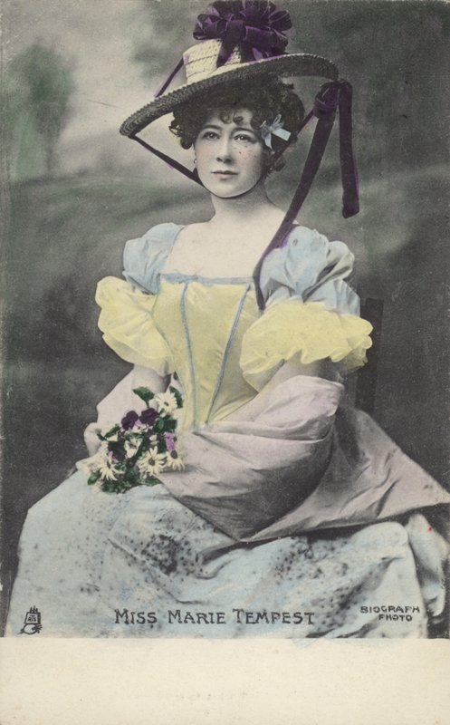 Marie Tempest, angielska piosenkarka i aktorka (zdjęcie kolorowe) autorstwa English Photographer