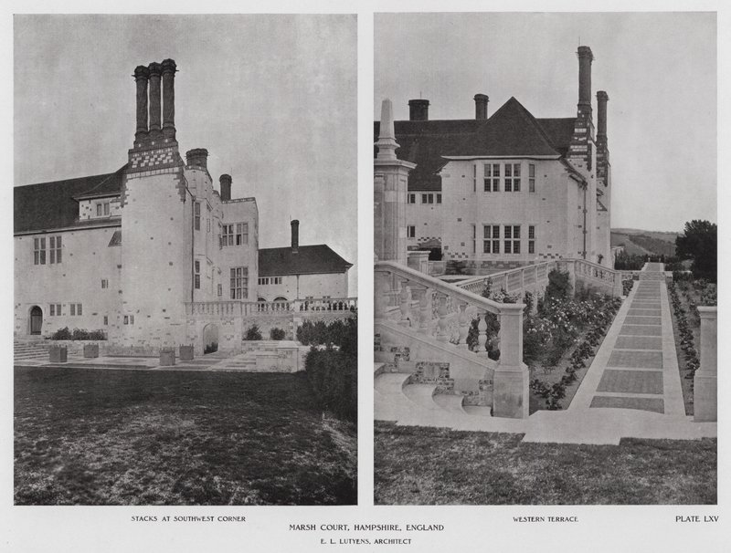Marsh Court, Hampshire, Anglia (zdjęcie czarno-białe) autorstwa English Photographer