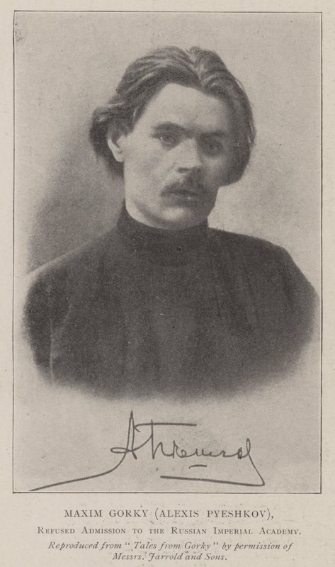 Maksym Gorki (Alexis Pyeshkov), odmówił przyjęcia do Rosyjskiej Akademii Cesarskiej autorstwa English Photographer