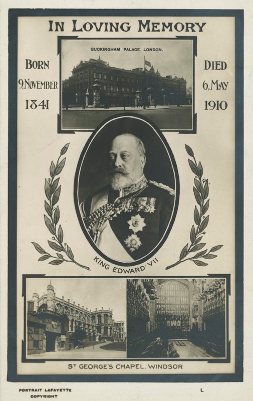 Karta pamięci króla Edwarda VII (zdjęcie czarno-białe) autorstwa English Photographer