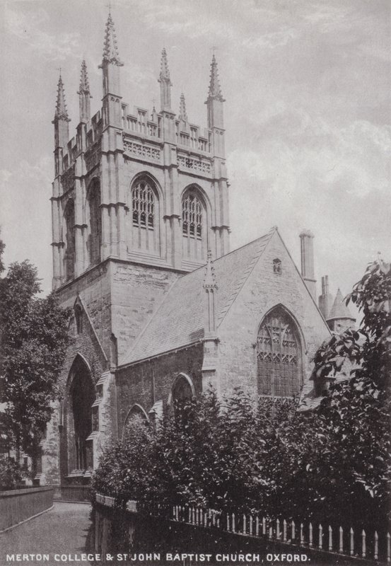 Merton College i St John Baptist Church w Oksfordzie autorstwa English Photographer