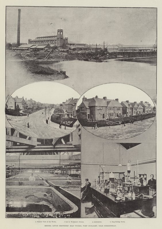 Messers Lever Brothers Soap Works, Port Sunlight, niedaleko Birkenhead autorstwa English Photographer