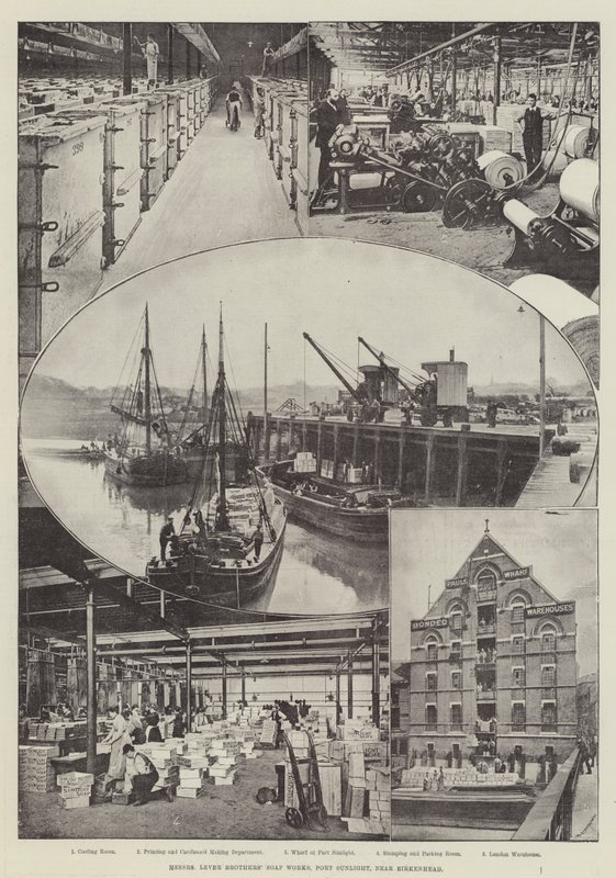 Messers Lever Brothers Soap Works, Port Sunlight, niedaleko Birkenhead autorstwa English Photographer