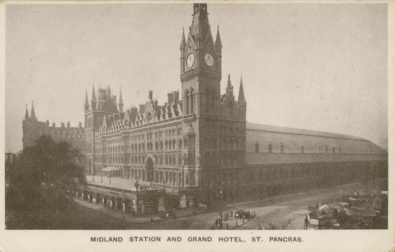 Dworzec Midland i Grand Hotel, St Pancras, Londyn autorstwa English Photographer