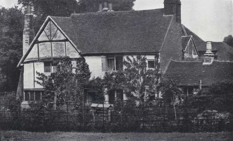 Chata Miltona w Chalfont St Giles, Buckinghamshire, gdzie przebywał podczas zarazy londyńskiej (zdjęcie czarno-białe) autorstwa English Photographer