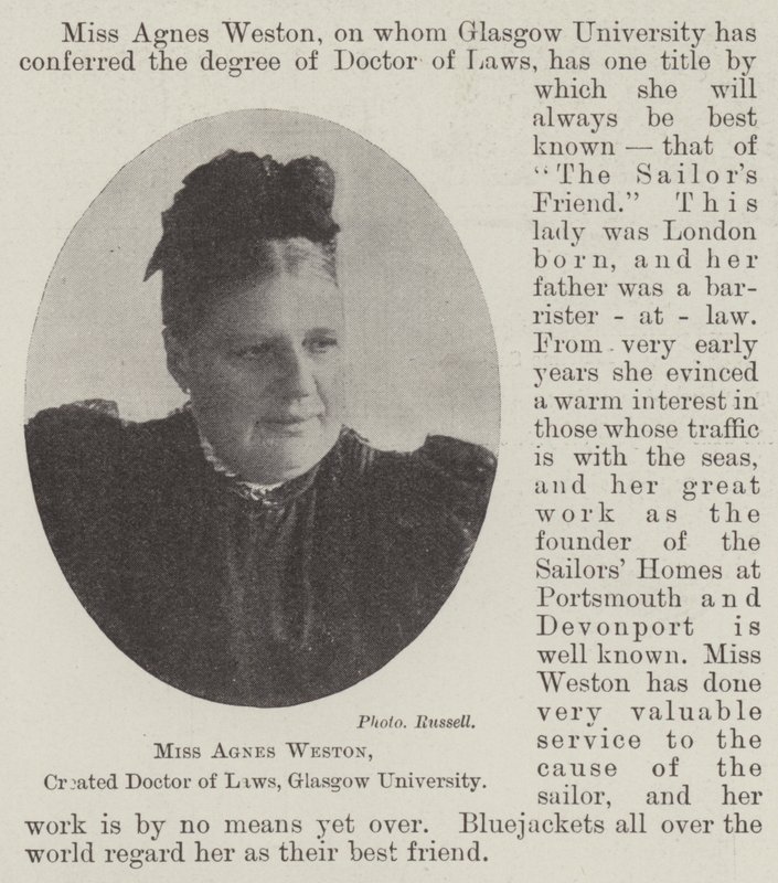 Panna Agnes Weston, utworzona doktor prawa, Glasgow University autorstwa English Photographer