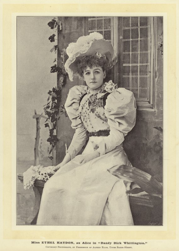 Panna Ethel Haydon jako Alice w Dandy Dick Whittington autorstwa English Photographer