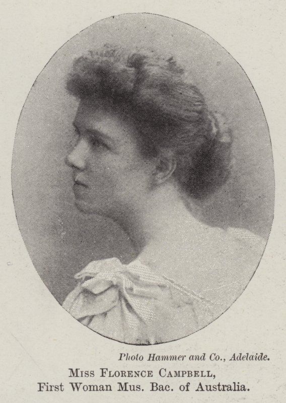 Miss Florence Campbell, pierwsza kobieta z tytułem licencjata muzyki Australii autorstwa English Photographer