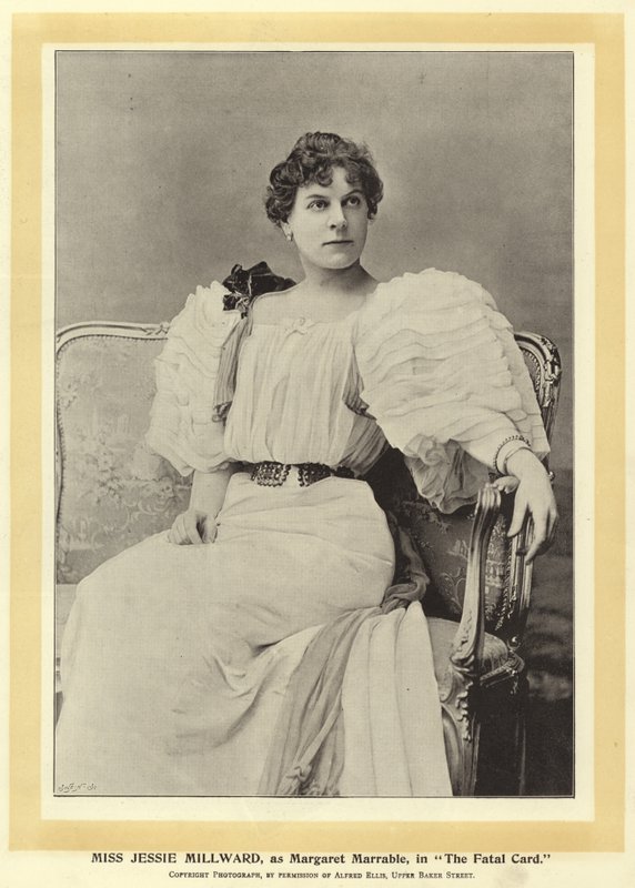 Panna Jessie Millward jako Margaret Marrable w The Fatal Card autorstwa English Photographer