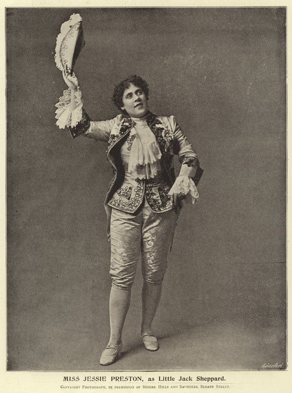 Panna Jessie Preston jako Little Jack Sheppard autorstwa English Photographer