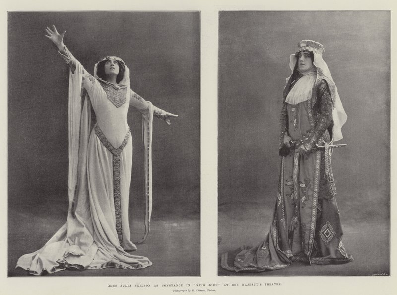 Miss Julia Neilson jako Constance w King John, w Teatrze Jej Królewskiej Mości autorstwa English Photographer