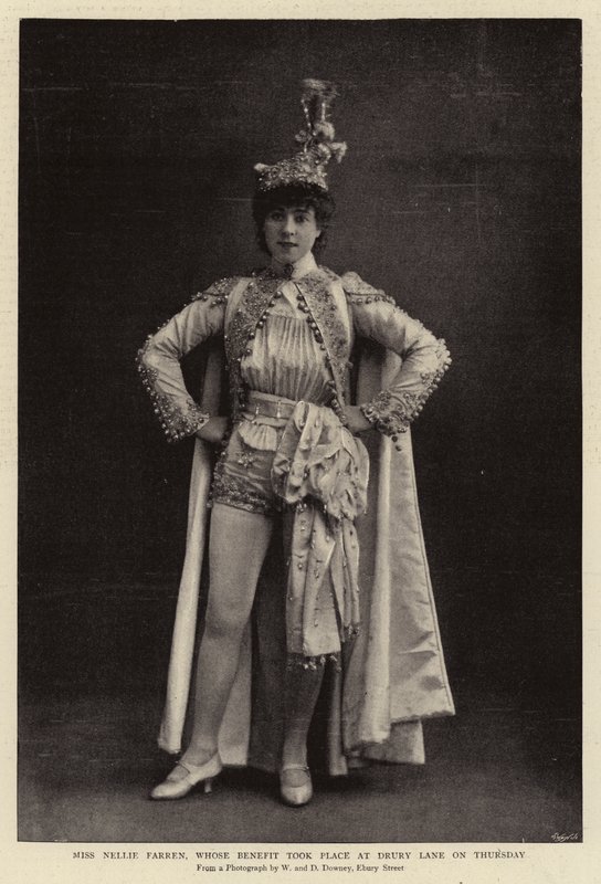 Panna Nellie Farren, której zasiłek odbył się w czwartek na Drury Lane autorstwa English Photographer