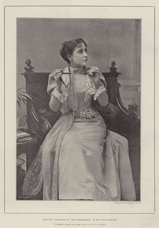 Panna Olga Nethersole w The Transgressor, w Teatrze Dworskim autorstwa English Photographer