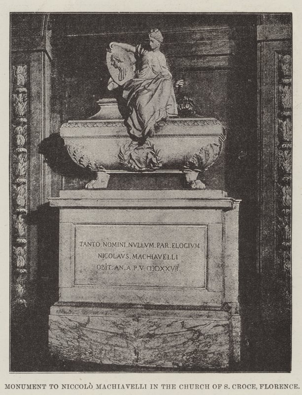Pomnik Niccolo Machiavellego w kościele S Croce we Florencji autorstwa English Photographer