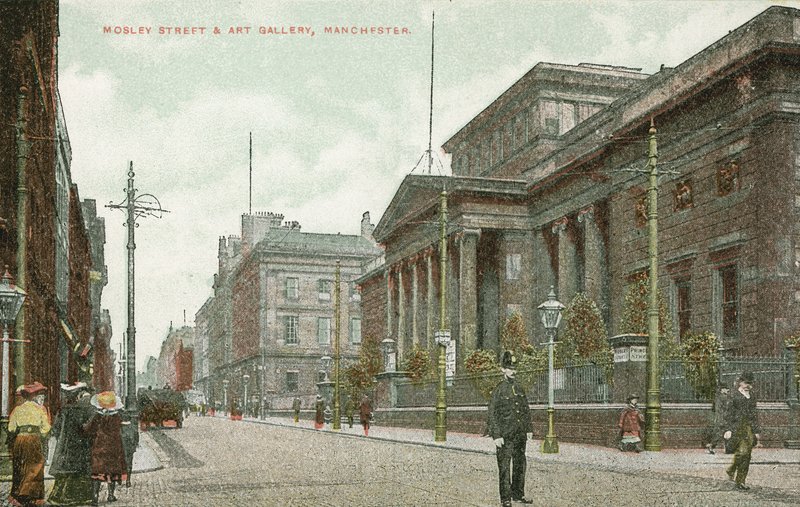 Mosley Street i galeria sztuki, Manchester (kolorowe zdjęcie) autorstwa English Photographer
