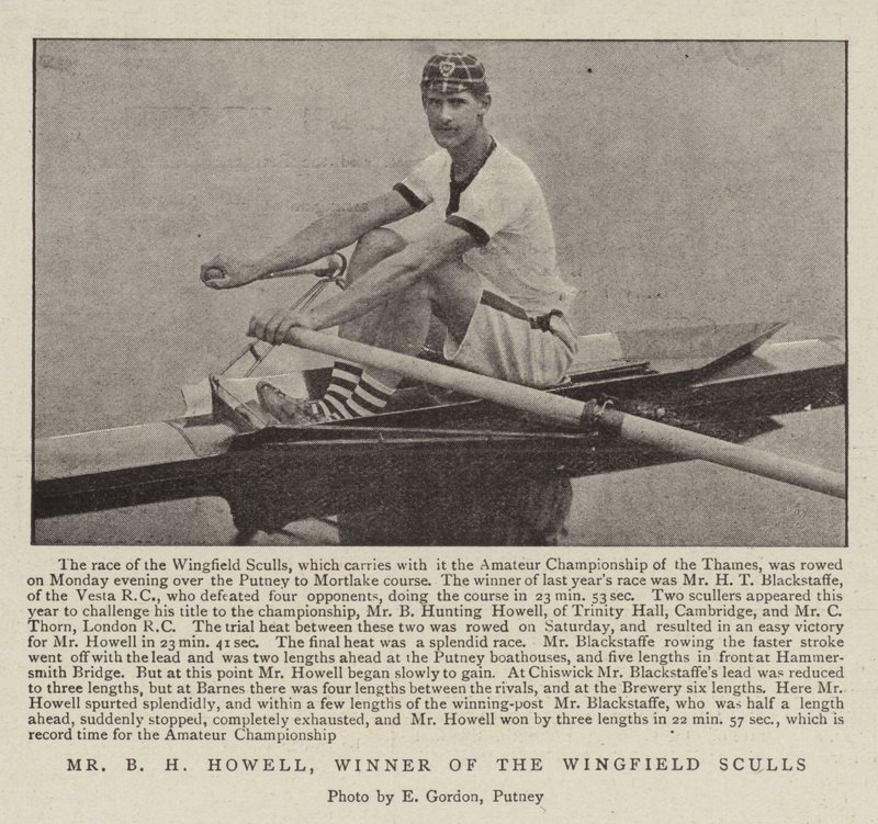 Mr B H Howell, zwycięzca Wingfield Sculls autorstwa English Photographer