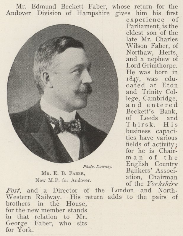 Pan E B Faber, nowy poseł do Andover autorstwa English Photographer